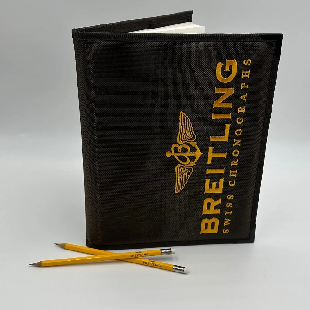 Breitling Embroidered Folio Cover, Spiral Pad & Breitling Pencils